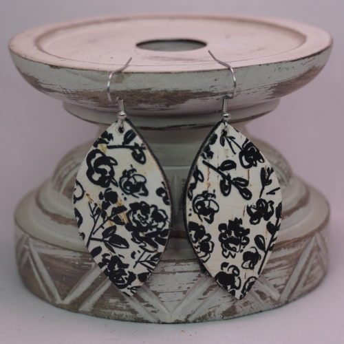 Leather Flat Leaf Earring