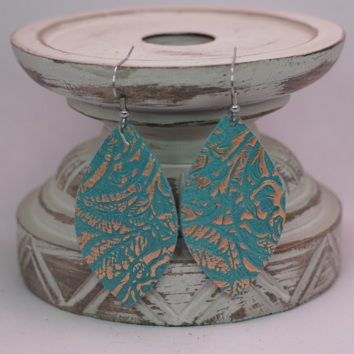 Leather Flat Leaf Earring