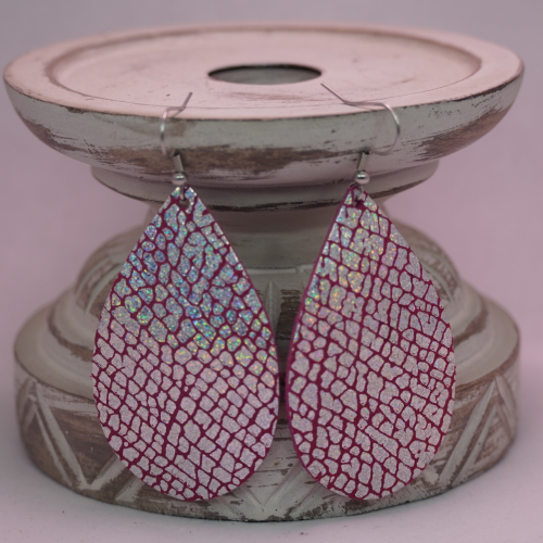 Leather Teardrop Earring