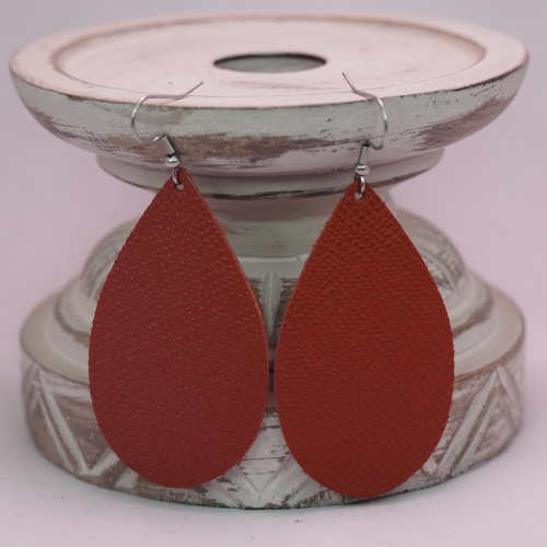 Leather Teardrop Earring