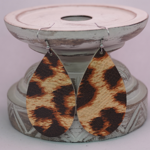 Leather Teardrop Earring