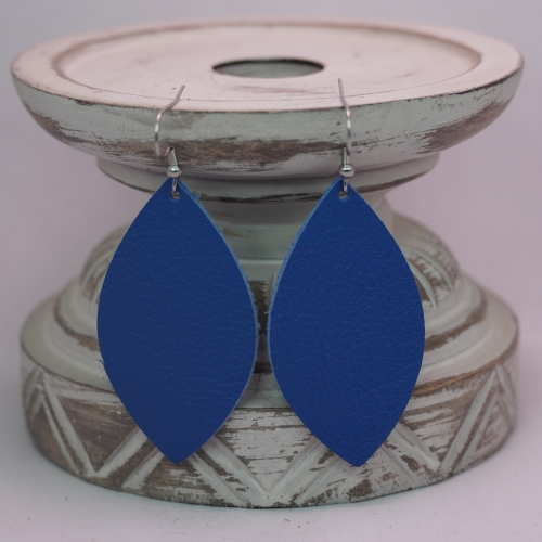 Leather Flat Leaf Earring